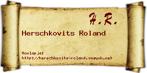 Herschkovits Roland névjegykártya